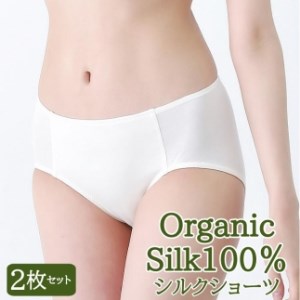 なめらかなオーガニックシルク100%のお肌に優しい日本製スタンダードショーツ(2枚セット)【サイズ/L(2枚セット)】