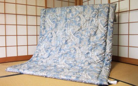 近江手引真綿布団 1.0kg シングル【青色】[AQBN002] 掛け布団