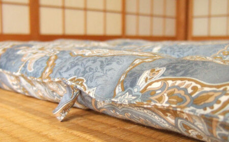 近江手引真綿布団 1.5kg シングル【青色】[AQBN004] 掛け布団