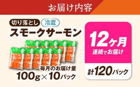 【全12回】スモークサーモン 100ｇ×10[AQAJ040]