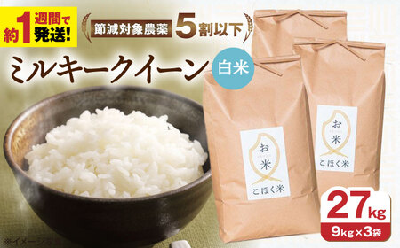 【スピード発送】ミルキークイーン 白米27kg[AQAK016] 白米