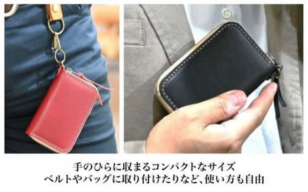 本革ラウンドファスナーキーケース ノワール[AQAY029] キーケース