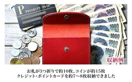 本革かぶせミニウォレット グレージュ[AQAY046] ミニ財布