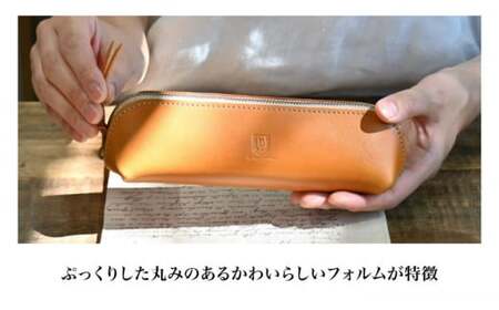 本革バゲットペンケース グレージュ[AQAY095] ペンケース