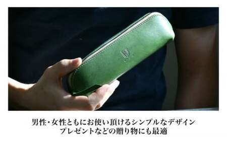 本革バゲットペンケース グレージュ[AQAY095] ペンケース