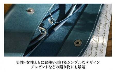 本革スナップボタンメガネケース グレージュ[AQAY116] メガネケース