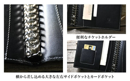 本革A5サイズ20穴 リングファイル18.5mmリング マリーヌ[AQAY157] リングファイル