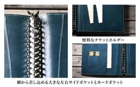 本革B5サイズ26穴リングファイル 20mmリング ノワール[AQAY169] リングファイル