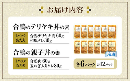 【冷凍】合鴨親子丼の素・合鴨テリヤキ丼の素 各6 計12パックセット [AQCB020] 親子丼 丼