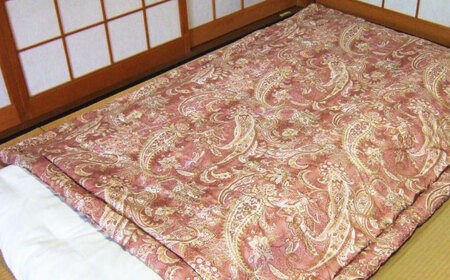 国産真綿100％使用 近江真綿 手引き布団 1.0kg シングル 【赤色】　[AQBN014] 布団 かけ布団