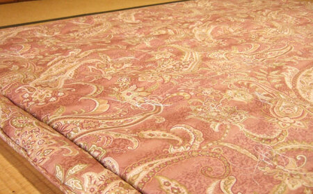 国産真綿100％使用 近江真綿 手引き布団 1.5kg シングル 【赤色】[AQBN016] 布団 かけ布団