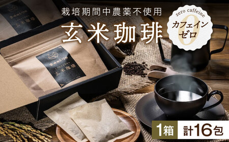 玄米 珈琲「お米のシリカ」ティーパック 1箱 計16包（2パック各8包） [AQDN001] 玄米 コーヒー