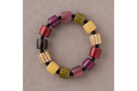 伝統の技で作り上げた色彩豊かな天然木のブレスレット【F003W】