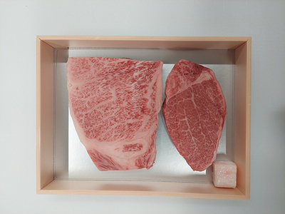 近江牛 ステーキ セット 290g ヒレ サーロイン 冷蔵 寛閑観 【FR22W】 ステーキ