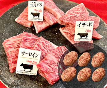 近江牛 焼肉 3種 300g 近江牛 ハンバーグ 6個 セット【FO41W】【 近江牛 】 牛肉