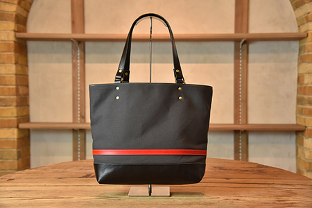 【PRキャンペーン対象】帆布と革のトートバッグ　近江牛レザー　地産帆布使用　アイアングレー【CC36W】