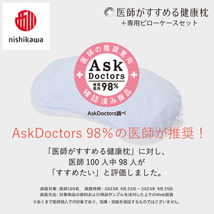 枕 西川 nishikawa New 医師がすすめる健康枕 もっと横楽寝 ピローケース付き 低め ブルー P347W まくら