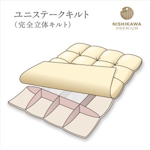 【nishikawa/西川】羽毛掛けふとん/ジーリンホワイトグースダウン90%/ダブル/配色アイボリー【P251W】 布団 ふとん