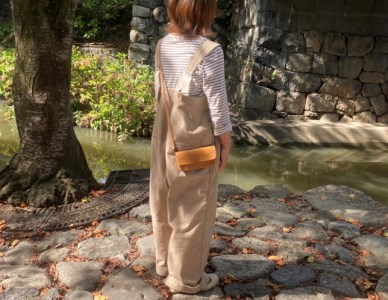 【 八幡レザー 】お財布 ポシェット キャメル 【DP03W】 カバン 鞄 かばん ポシェット 牛革 レザー 軽量