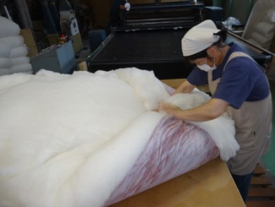 極上もめん綿入り敷布団 みやび柄 1枚 (青)【CW97W】