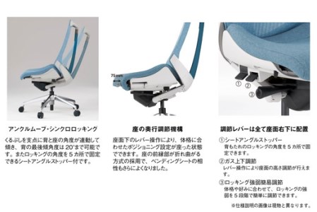 オフィスチェア イトーキ アクトチェア 【ネイビーブルー】 【EI019W】 オフィス ゲーミング 日本製