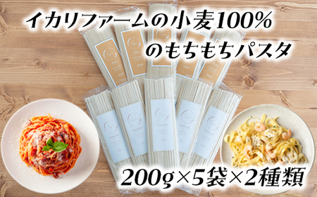 近江八幡市産小麦100％のもちもちパスタセット　200g×5袋×2種類【C053U】