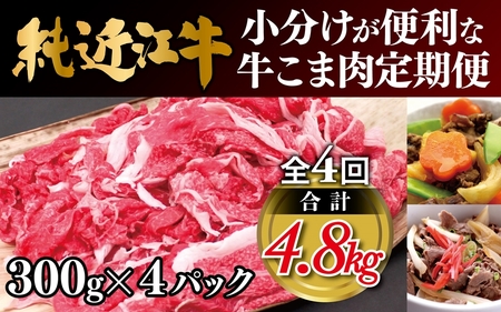 純近江牛 小分けが便利な牛こま肉定期便【3か月に1回お届け：全4回】[0383] | 近江牛 小分け こま肉 切り落とし 定期便 牛 肉 