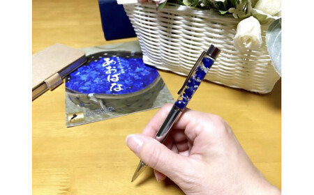 草津あおばなのハーバリウムボールペン(シルバー)