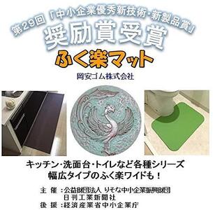 洗濯いらず、ずれない、抗菌 のふく楽 洗面マット（・洗面マット×2枚 ・長さ90cm 幅50cm 厚み5mm ・カラー:ライトグリーン）