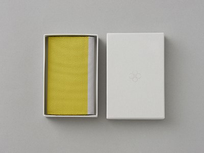 手織絹綴の名刺入れ【色：銀鼠】名刺 シルク生地 シルク100％ 手織り