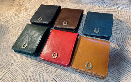 【選べるカラー】蹄鉄付き ハーフウォレット [BIAU081] レザー 財布