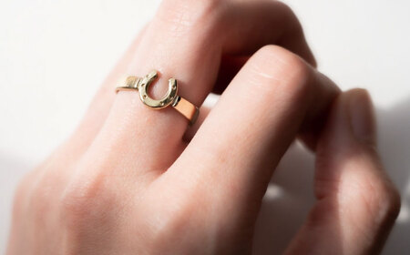 【選べるサイズ】 馬蹄リング 真鍮 太め 6号-12号 [BIBP006] リング ゴールド