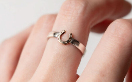 【選べるサイズ】 馬蹄 リング 14kgf シルバー925  3.3mm 8~20号 [BIBP010] 高級感 アクセサリー