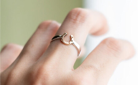 【選べるサイズ】 馬蹄 リング 14kgf シルバー925  3.3mm 8~20号 [BIBP010] 高級感 アクセサリー