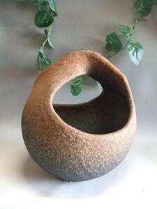 【信楽焼】ねじり水鉢・めだか鉢　nsr-002