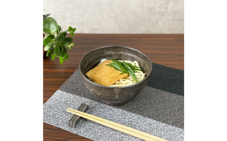 匠 －TAKUMI－　【信楽焼】たっぷり入るどんぶり鉢（黒釉）2個セット