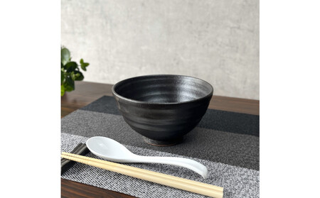匠 －TAKUMI－　【信楽焼】たっぷり入るどんぶり鉢（黒釉）2個セット