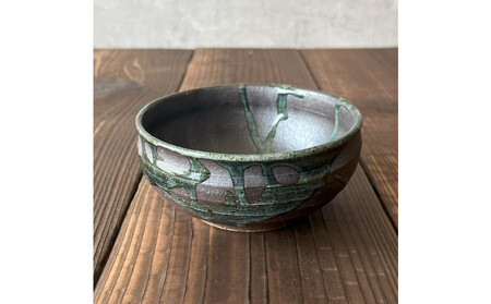 信楽焼　いろどり小鉢2個セット（黒釉青流し）