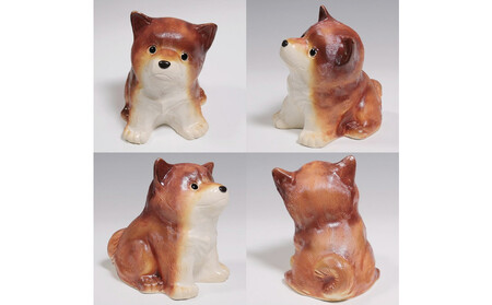 信楽焼 4号 柴犬 置物（火色） 陶器