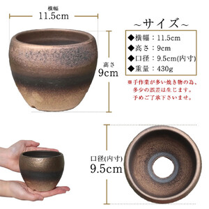 信楽焼 陶器 植木鉢 受け皿＆ネット付き 【金彩色】