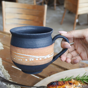 大容量たっぷり満水500ml 信楽焼 でかマグカップ（ショコラ）