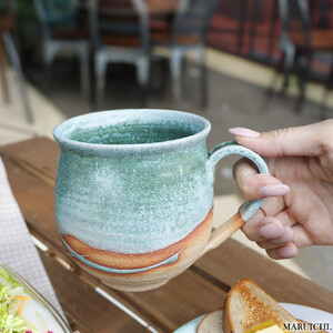 大容量たっぷり満水500ml 信楽焼 でかマグカップ（湖岸）