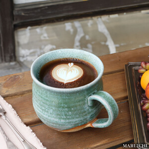 大容量たっぷり満水500ml 信楽焼 でかマグカップ（湖岸）