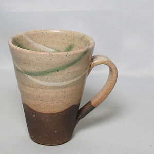 信楽焼 ビアジョッキ ソリ型マグカップ 400ml（やまあい）