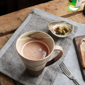 信楽焼 ビアジョッキ ソリ型マグカップ 630ml（やまあい）