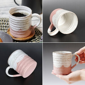 【ペアセット】信楽焼 潮騒（ブルー・ピンク）マグカップ