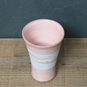 信楽焼 彩虹シリーズ フリーカップ / ビアカップ （桜色）