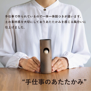 【信楽焼・明山】ふくろう丸花入　hc-20