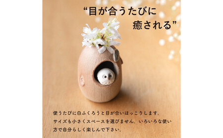 【信楽焼・明山】火色ふくろうミニ花入　hc-33