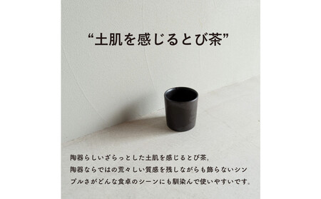 【信楽焼・明山】ロックグラス 　とび茶生成りセット　s18-cu16-A3A7